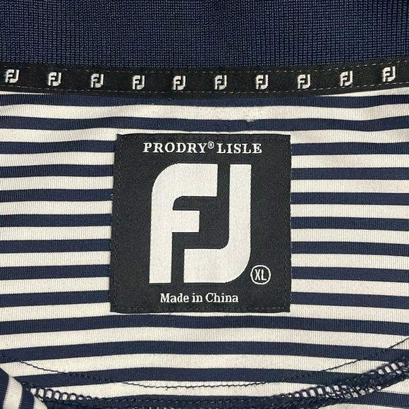 Footjoy FJ Men’s Golf Polo Shirt XL Blue White - Picture 6 of 10